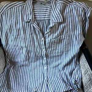 Orvis Blue and White Striped Blouse